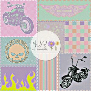 Pastel Harley-Davidson Patchwork