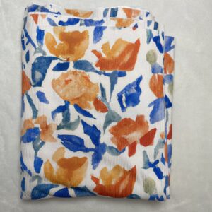 Blue and Orange Floral Rib