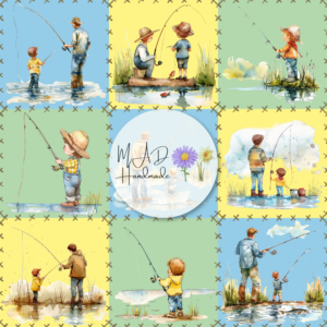 Dad Fishing Patchwork