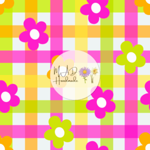 Neon Plaid Floral