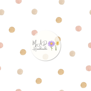 White and Tan Polka Dots