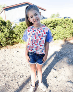 Basic tee, flutter sleeve