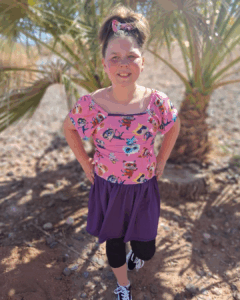 Margo peplum with puff sleeves