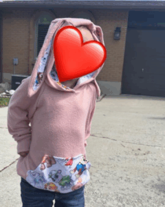 Wild thing hoodie, bunny ears, pocket