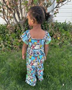 Margo romper with puff sleeves
