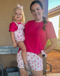 Parker shortie overalls and Olive shorts