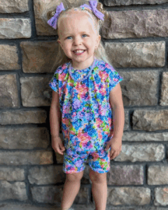 Tulip tee and biker shorts