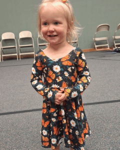 Brielle dress knee length with long sleeves
