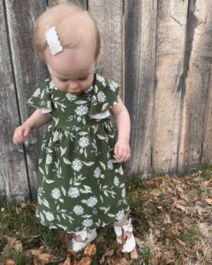 Louisa dress with flutter sleeves