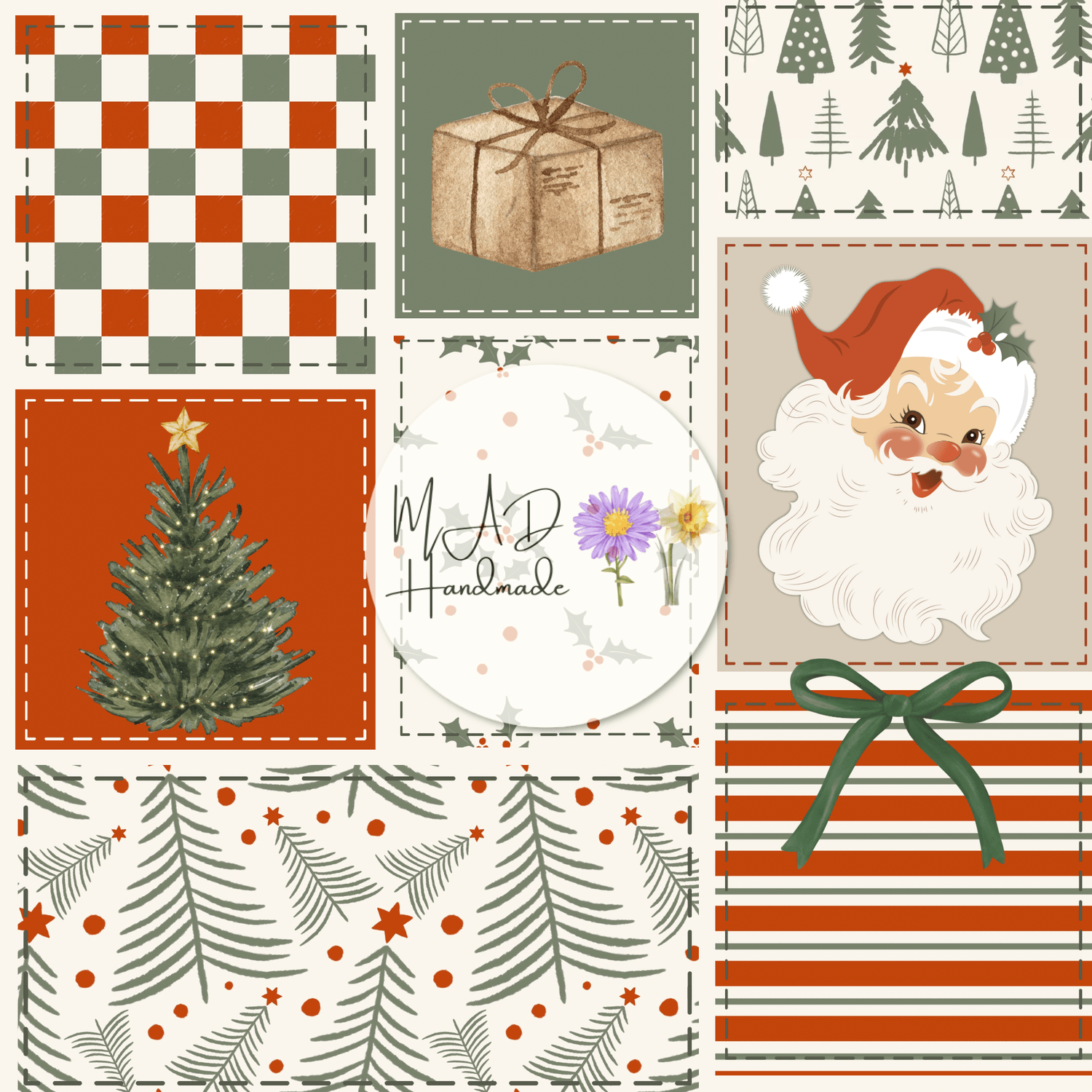 Vintage Santa Patchwork