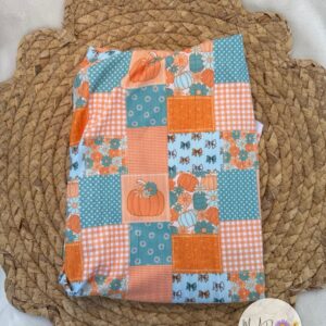 Mint Pumpkin Patchwork Wide Rib
