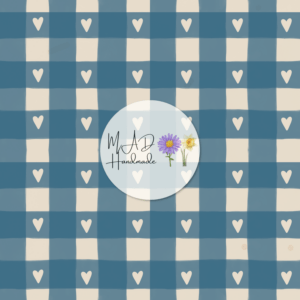 Blue Plaid Hearts
