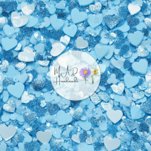 Blue Glitter Hearts