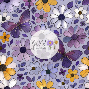 Purple Butterfly Floral