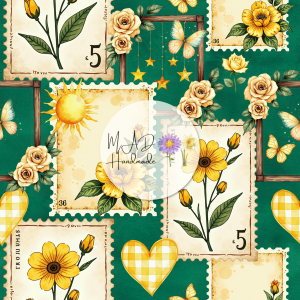 Yellow Floral Stamps