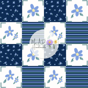 Blue and Green Floral